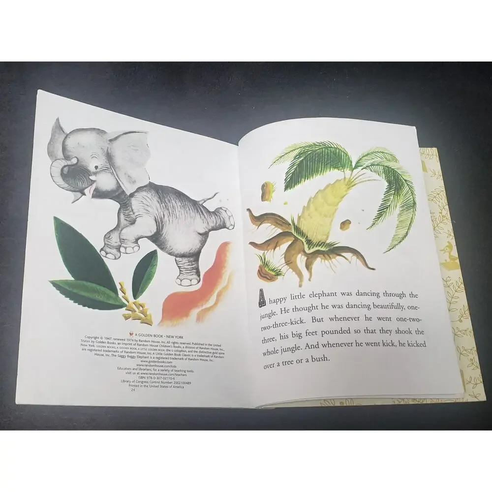 Vintage The Saggy Baggy Elephant, By K & B Jackson The Little Golden Book